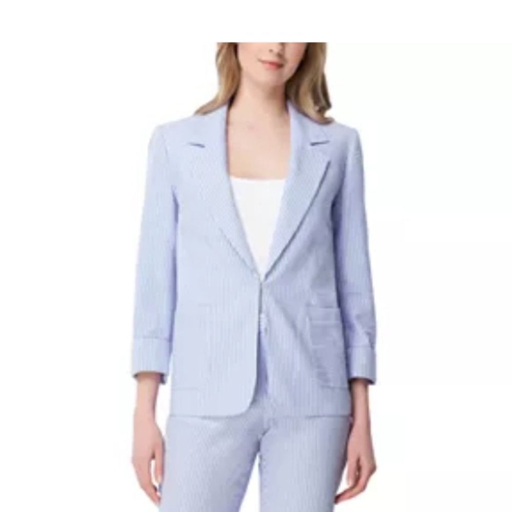 NWT Tahari ASL Seersucker  Pocket Jacket NEW